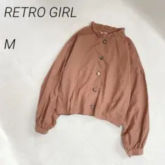 RETROGIRL フリルカラーマルチボタンシャツブラウス　長袖