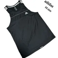 【adidas】アディダス　タンクトップ　ウェア　黒　ランニング　アンダー　M
