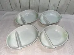 仕切り皿　楕円型　粉引釉　4枚セットのサムネイル