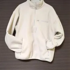 GAP フリースハーフジップジャケット クリーム