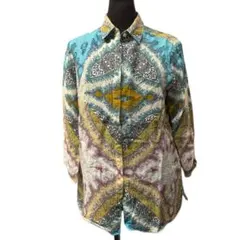 ETRO エトロ シャツ ブラウス ペイズリー レッド ブルー