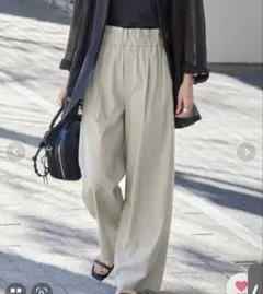 ウォッシャブルコットンリネンVIS　ストレートパンツ