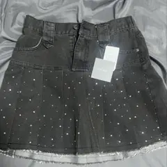 nui nullu デニム プリーツスカート ラインストーン