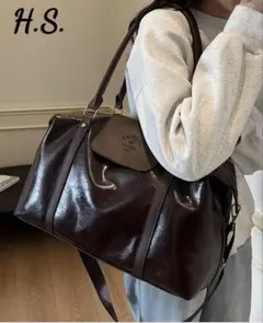 【SHEIN】ボストンバッグ ブラウン 2way