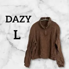 DAZY【L】オシャレ シンプル カジュアル ハイネックニットセーター ブラウン