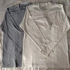 UNIQLO　キモウクルーネックＴ　GreyとOff White