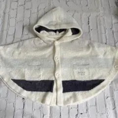 【美品】ジェラートピケポンチョ 80-90cm