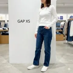 GAP リブカットソー XS 長袖 ショート丈 ミニアーチロゴ