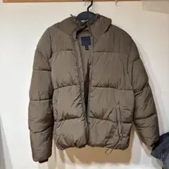 H&M フード付きブラウンダウンジャケット Lサイズ