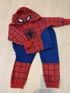 スパイダーマン フード付き パジャマ 110 コスプレ