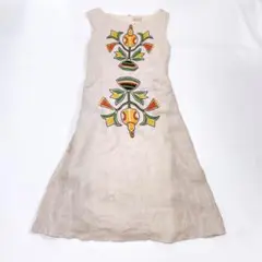 極美品　シビラ　ロングワンピース　刺繍　花柄　ボタニカル　フレア　Aライン　L 極美品 シビラ ロングワンピース 刺繍 花柄 ボタニカル フレア A
