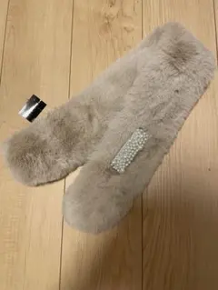 フェイクファーマフラー⭐︎新品⭐︎パール付き⭐︎送料無料