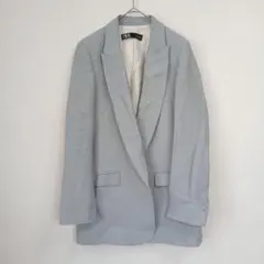 ​ZARA ザラ リラクシー テーラードジャケット くすみブルー サックス S