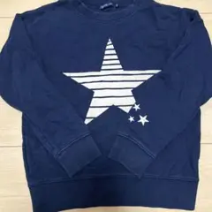 BEAMS mini キッズ トレーナー 星柄 ネイビー 130cm