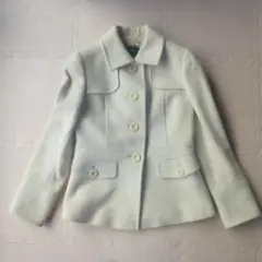 23区s アンゴラ ウール ジャケット コート ハーフコート 高級 白 32