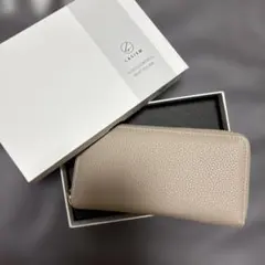LASIEM 小さい長財布 ライトグレージュ×サーモンピンク　極小サイズのサムネイル