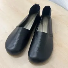 621【1点限】twinkle 本革 5E 人気幅広 オブリークフラットシューズ