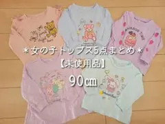 【お買い得】女の子 トップス 5点セット 90cm ロンT 保育園 綿100%