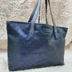 【美品】GUCCI インプリメ GG ネイビー トートバッグ レザー ロゴのサムネイル