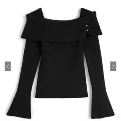 GRL パールオフショルダーニットトップス　fs43