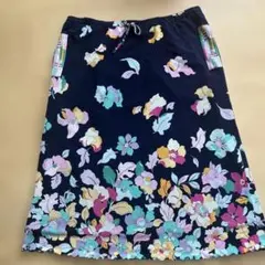最高級✨LEONARD ラップスカート カンカン素材 花柄 トリム XL相当