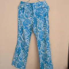 ZARA ペイズリー柄リネンブレンドパンツ EUR 36