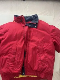 赤 ナイロン フード付きジャケット