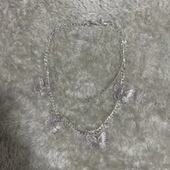 蝶　ネックレス　ダブル