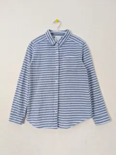 青と白のストライプ長袖シャツ＊コットン100%＊Ｍサイズ