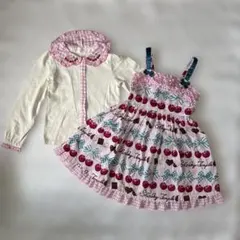 SHIRLEY TEMPLE マカロン柄 ワンピース 130 Shirley Temple マカロン柄ワンピース ボレロ ソックスセット - メルカリ
