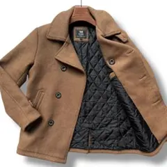 美品 ビームスハート ピーコート キルティング キャメル ウール メンズ