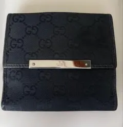 GUCCI グッチ 二つ折り財布 ジャッキー GGキャンバス シルバー金具