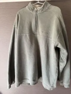 Columbia ハーフジップ スウェット フリース カーキ ワンポイントロゴ