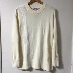 adidas セーター　3本ライン　トレフォイルロゴ　ホワイト　メンズＬ