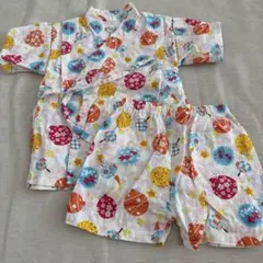 90cm カラフル甚平とショートパンツセット