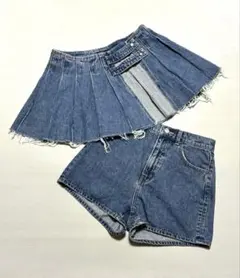 MOUSSY デニム　ミニスカート　ショートパンツ レイヤード