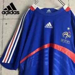 アディダス adidas☆ゲームシャツ サッカーフランス代表 刺繍ロゴ 00’S