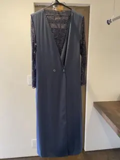 レース ロングジレ パーティードレス