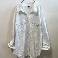 グランドアンドグリーン【3L】異素材スキッパー長袖シャツ 抜け感　大きめゆるダボ