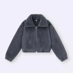 フラッフィーブルゾン　ダークグレー　ジーユー　GU　L