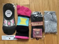 レディース ソックス 4足セット フットカバー 5本指 足袋のサムネイル
