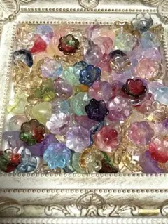 すずらん 鈴蘭 ガラスビーズ ミックス 100個