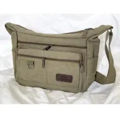 ショルダーバッグ 大容量 多収納ポケット付き キャンバス 軽量 多機能 通勤通学