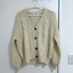 Khalita ニットカーディガン アイボリー