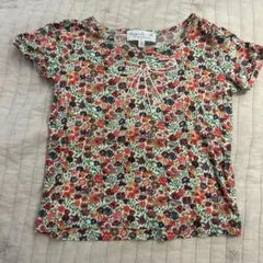 agnes b. 花柄 リバティ　リボン Tシャツ 4ans セットアップのサムネイル