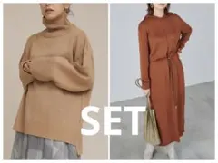 ap retro バックスリットハイネックニット セット