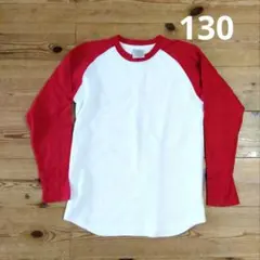 赤と白の長袖カットソー S