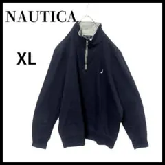 NAUTICAノーティカネイビーハーフジップトレーナースエットワンポイント刺XLのサムネイル