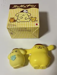ポムポムプリン　耳がパタパタえんぴつキャップ ソフビ 人形 2点セット