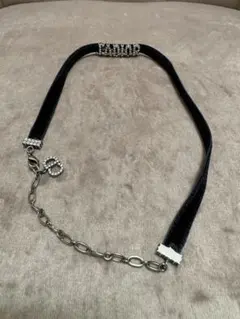 Dior ベロア　チョーカー　J'ADIOR シルバー